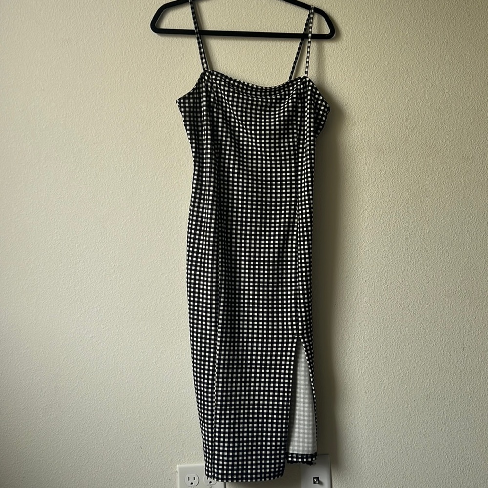 H&M long checkered dress